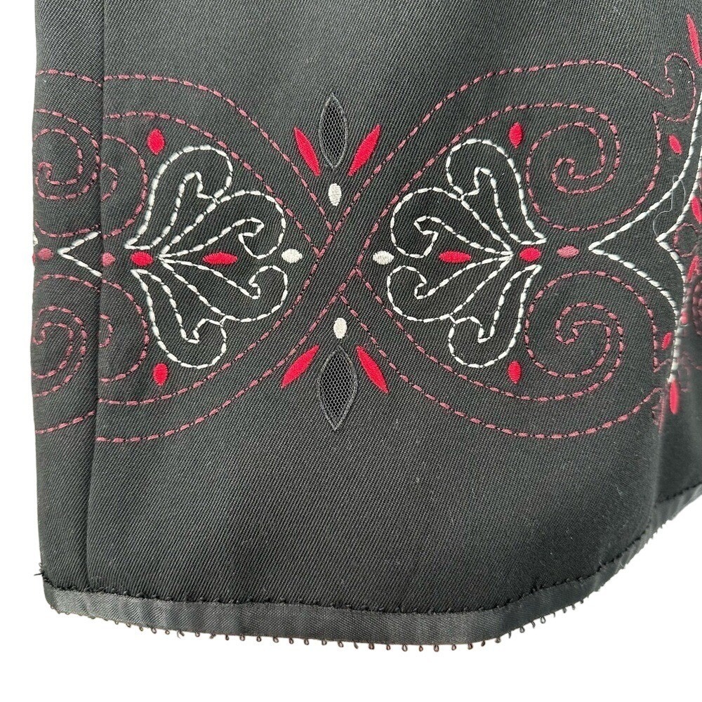 Ann Taylor LOFT A-Line Skirt Pleated Black Embroidered HemWomen's Size 0 - Picture 8 of 8